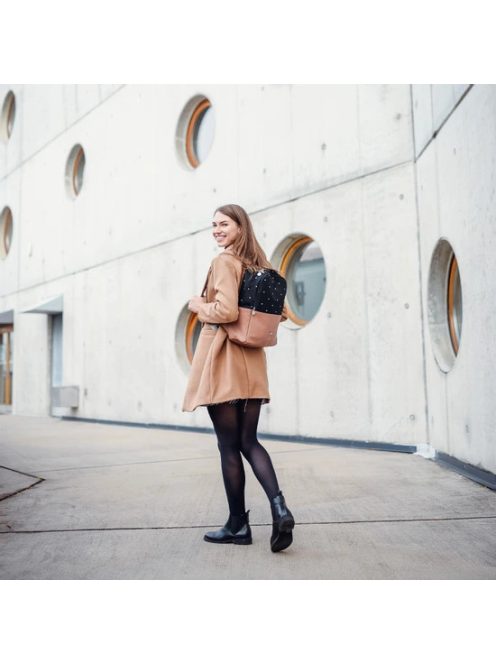 Vuch Zane bézs-fekete pöttyös női hátizsák