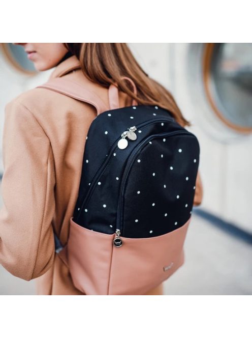 Vuch Zane bézs-fekete pöttyös női hátizsák