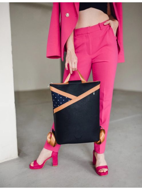 Vuch Calina fekete-bézs női hátizsák