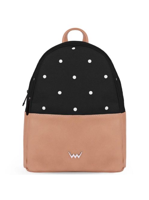 Vuch Gendy fekete-bézs pöttyös női hátizsák
