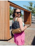 Vuch Gendy fekete-bézs pöttyös női hátizsák