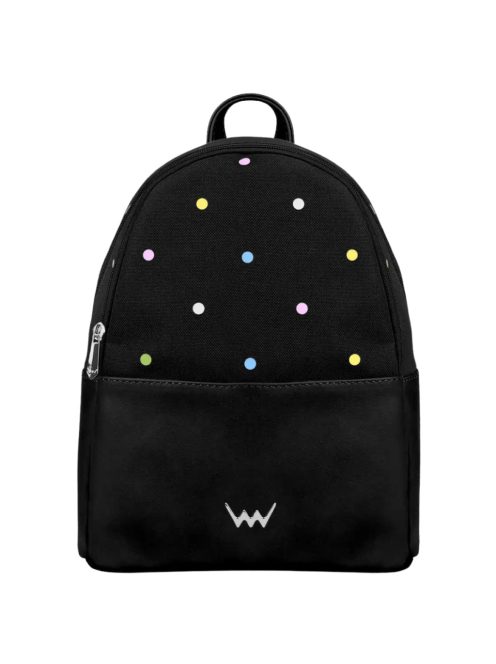  Vuch Zane Mini Borny fekete-színes pöttyös női hátizsák