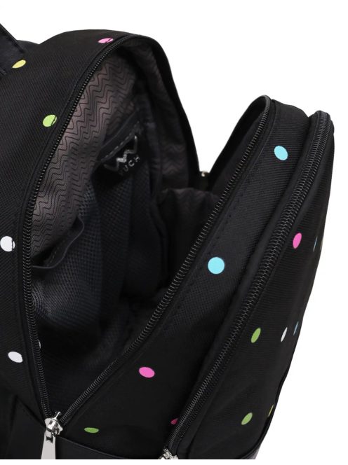  Vuch Zane Mini Borny fekete-színes pöttyös női hátizsák