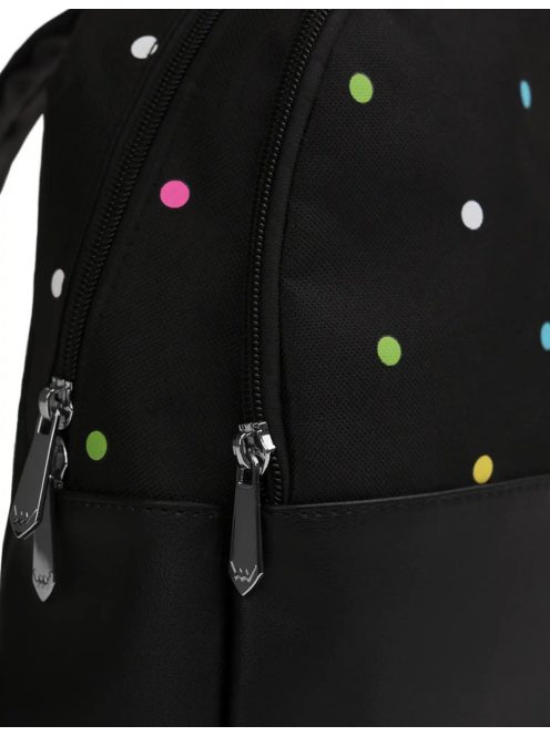  Vuch Zane Mini Borny fekete-színes pöttyös női hátizsák