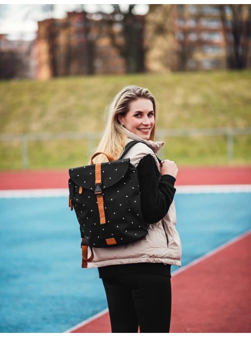 Vuch Corbin fekete pöttyös női hátizsák