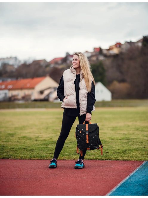 Vuch Corbin fekete pöttyös női hátizsák