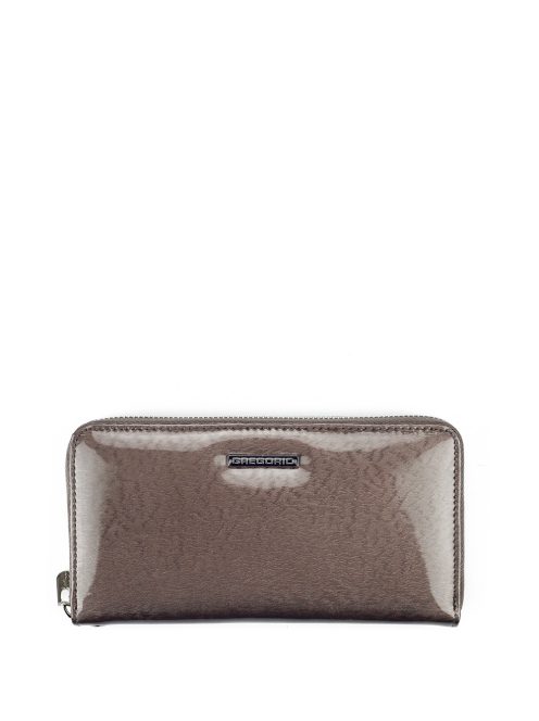 Gregorio PT-119 szürke lakk bőr nagy női pénztárca