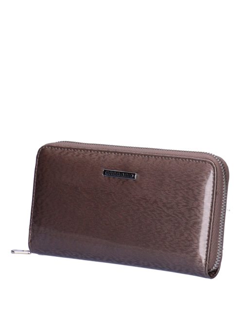 Gregorio PT-119 szürke lakk bőr nagy női pénztárca