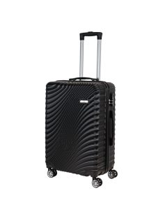 Peterson fekete 4 kerekű közepes bőrönd