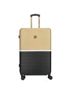 Enrico Benetti Princetown fekete-bézs 4 kerekű nagy bőrönd