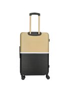 Enrico Benetti Princetown fekete-bézs 4 kerekű nagy bőrönd