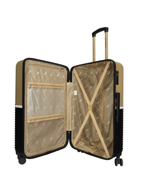 Enrico Benetti Princetown fekete-bézs 4 kerekű nagy bőrönd