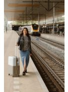 Enrico Benetti Princetown fekete-bézs 4 kerekű nagy bőrönd