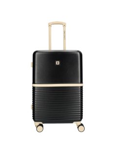   Enrico Benetti Princetown fekete-bézs 4 kerekű közepes bőrönd