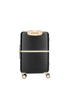 Enrico Benetti Princetown fekete-bézs 4 kerekű közepes bőrönd