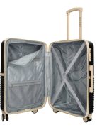 Enrico Benetti Princetown fekete-bézs 4 kerekű közepes bőrönd