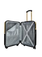 Enrico Benetti Princetown fekete-bézs 4 kerekű közepes bőrönd