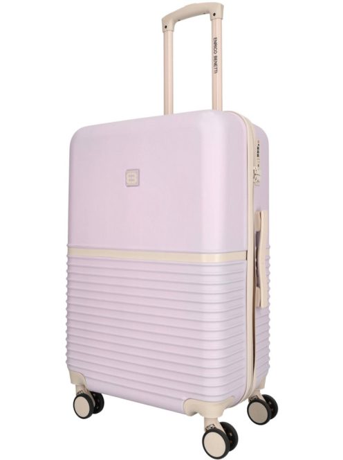 Enrico Benetti Princetown lila-bézs 4 kerekű közepes bőrönd