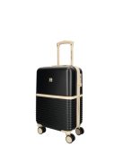 Enrico Benetti Princetown fekete-bézs 4 kerekű kabinbőrönd