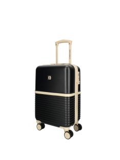   Enrico Benetti Princetown fekete-bézs 4 kerekű kabinbőrönd