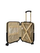 Enrico Benetti Princetown fekete-bézs 4 kerekű kabinbőrönd