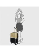 Enrico Benetti Princetown fekete-bézs 4 kerekű kabinbőrönd