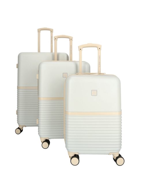 Enrico Benetti Princetown bézs 4 kerekű 3 részes bőrönd szett