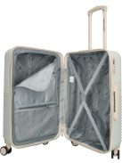 Enrico Benetti Princetown bézs 4 kerekű 3 részes bőrönd szett