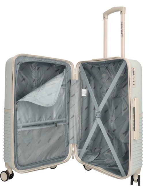 Enrico Benetti Princetown bézs 4 kerekű 3 részes bőrönd szett