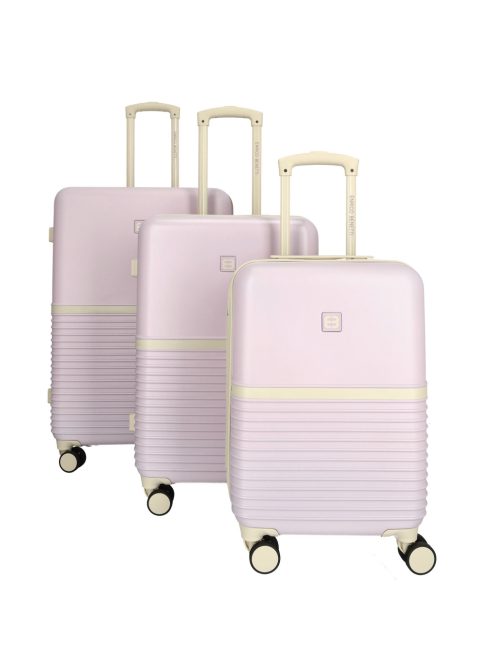 Enrico Benetti Princetown lila-bézs 4 kerekű 3 részes bőrönd szett