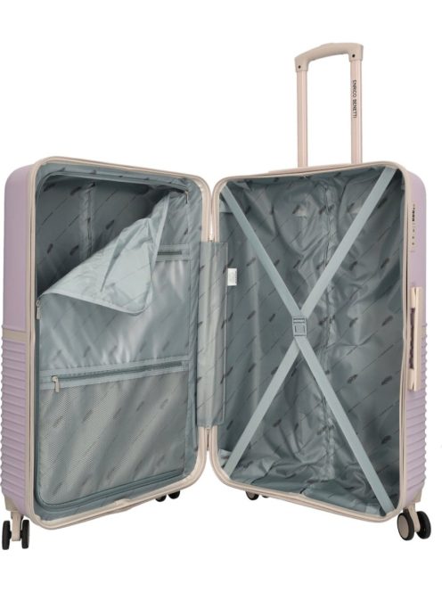 Enrico Benetti Princetown lila-bézs 4 kerekű 3 részes bőrönd szett