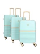 Enrico Benetti Princetown menta-bézs 4 kerekű 3 részes bőrönd szett