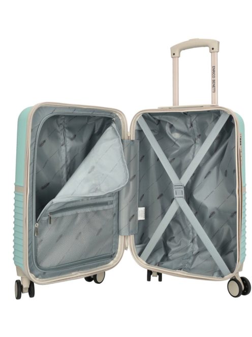 Enrico Benetti Princetown menta-bézs 4 kerekű 3 részes bőrönd szett