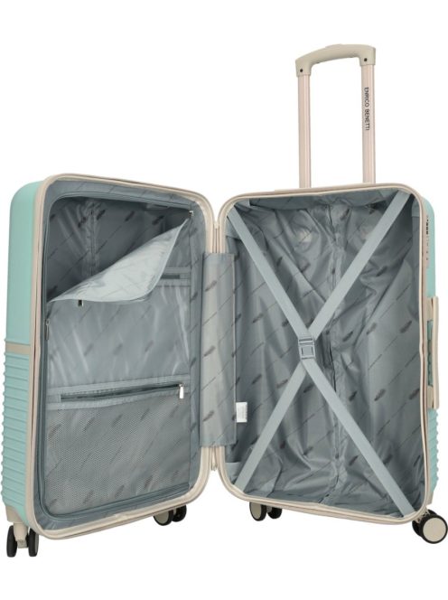 Enrico Benetti Princetown menta-bézs 4 kerekű 3 részes bőrönd szett