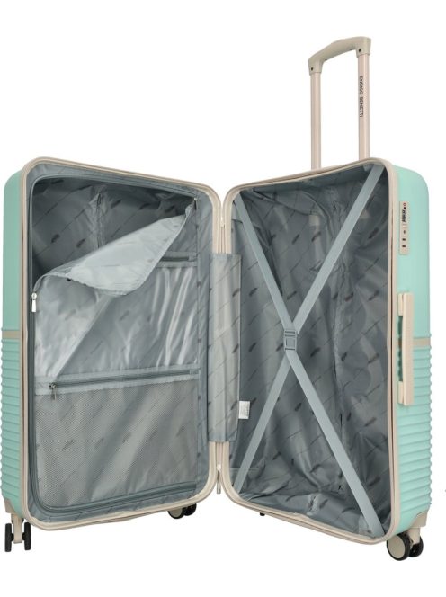 Enrico Benetti Princetown menta-bézs 4 kerekű 3 részes bőrönd szett