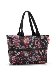 Reisenthel shopper e1 fekete virágos női shopper táska