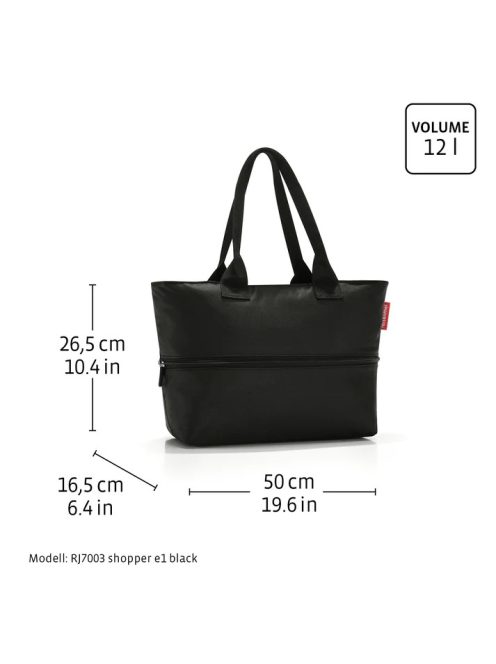 Reisenthel shopper e1 szürke-fekete mintás női shopper táska