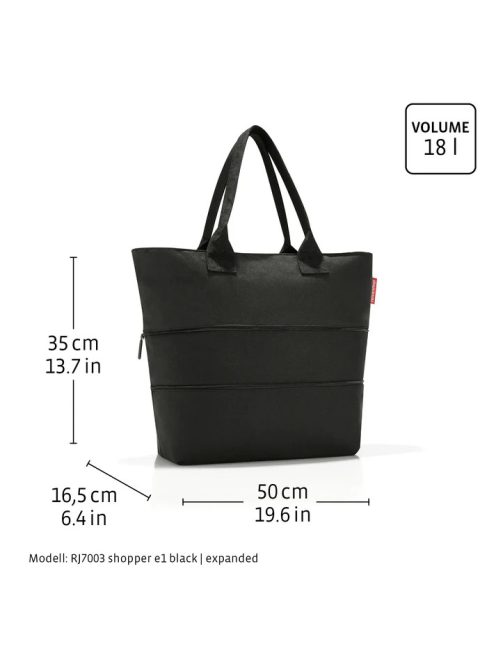 Reisenthel shopper e1 szürke-fekete mintás női shopper táska