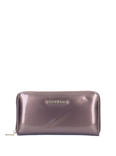 Gregorio SH-119 szürke lakk bőr nagy női pénztárca