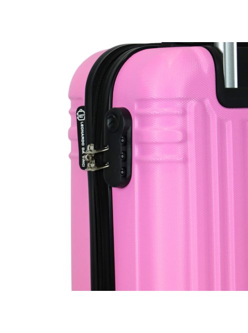 Leonardo Da Vinci Siena rózsaszín 4 kerekű kabinbőrönd