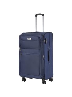   TravelZ Softspinner kék 4 kerekű bővíthető nagy bőrönd