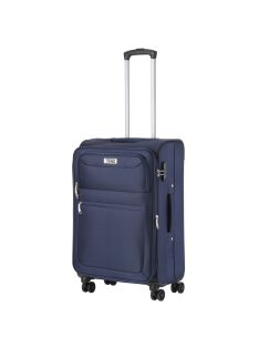   TravelZ Softspinner kék 4 kerekű bővíthető közepes bőrönd