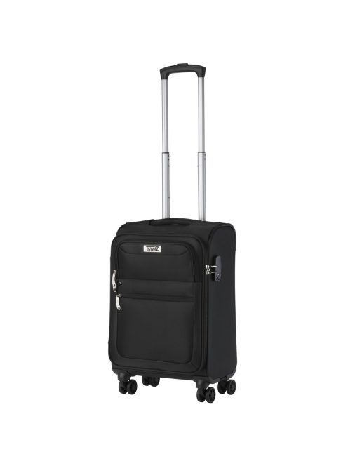 TravelZ Softspinner fekete 4 kerekű kabinbőrönd