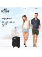 TravelZ Softspinner fekete 4 kerekű kabinbőrönd