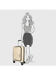   Enrico Benetti Tokyo bézs 4 kerekű első zsebes kabinbőrönd