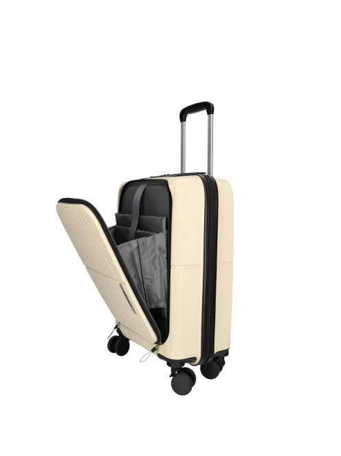 Enrico Benetti Tokyo bézs 4 kerekű első zsebes kabinbőrönd