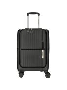 Enrico Benetti Tokyo fekete 4 kerekű első zsebes kabinbőrönd