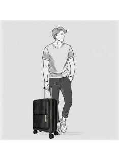   Enrico Benetti Tokyo fekete 4 kerekű első zsebes kabinbőrönd
