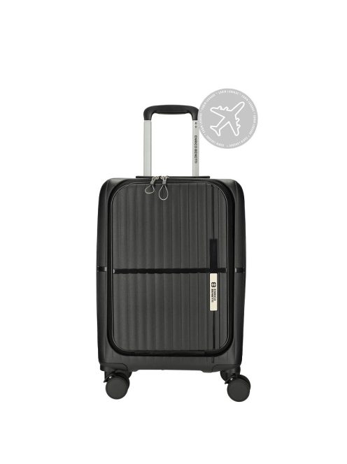 Enrico Benetti Tokyo fekete 4 kerekű első zsebes kabinbőrönd