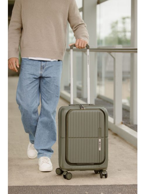 Enrico Benetti Tokyo zöld 4 kerekű első zsebes kabinbőrönd